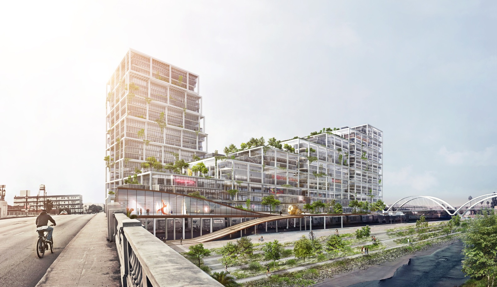 BIG 曝光洛杉矶河岸建筑群设计,拥抱城市文化-1