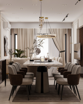 带开放式厨房的接待区丨Arcade interior design