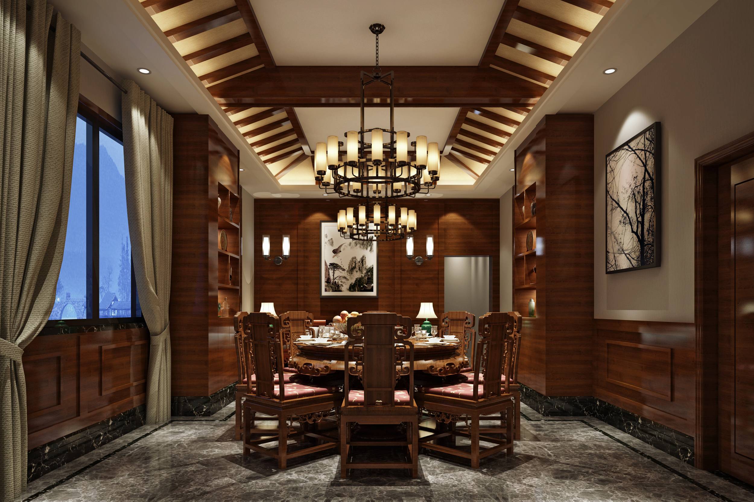 新中式 中式古典 奢华家装别墅样板房-9-26