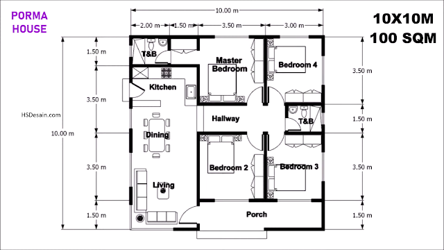 10 · 10 m有4间卧室的惊人房屋设计-17