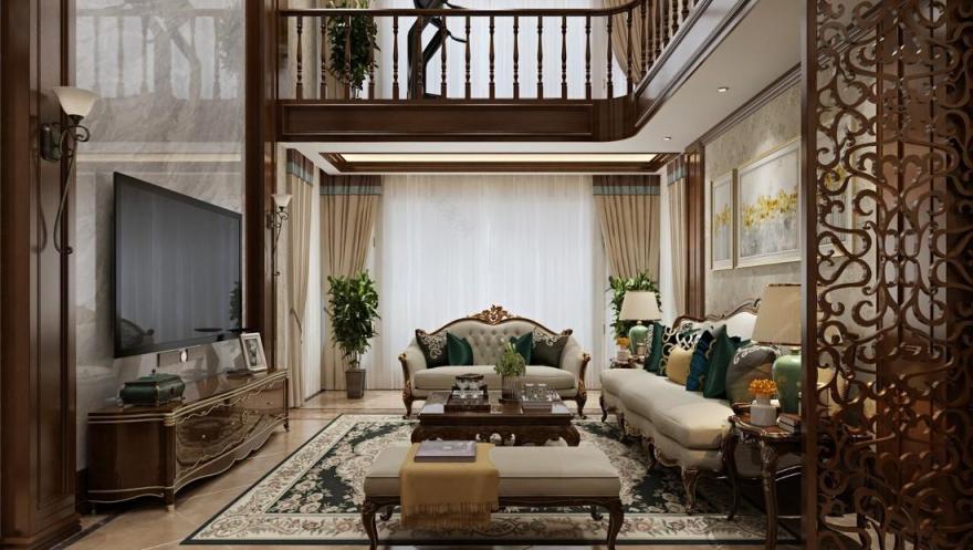 吉首市溶江小区壹号复式楼美式风格-54