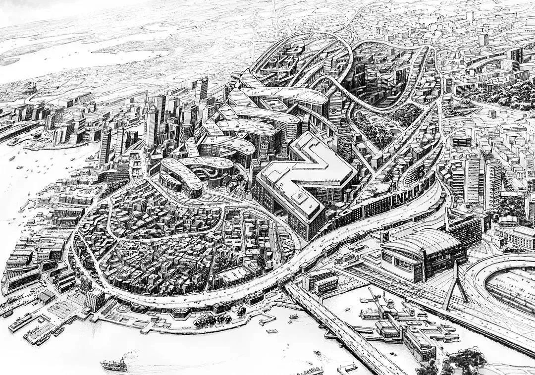 法国艺术家托马斯·达提格斯手绘中国全景建筑,细节震撼!-105