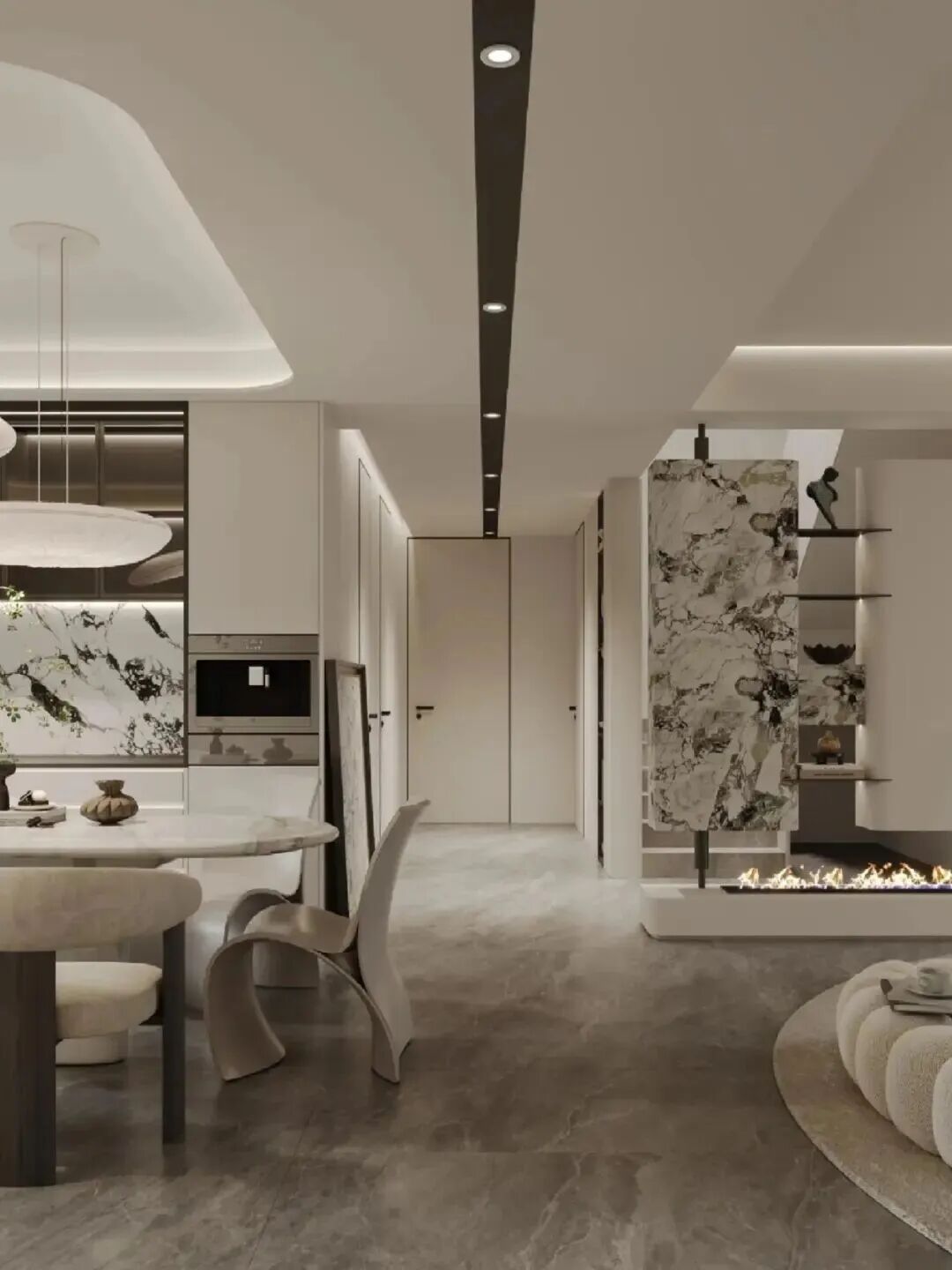 花弄影,月流辉,水晶宫殿五云飞——现代大平层-24