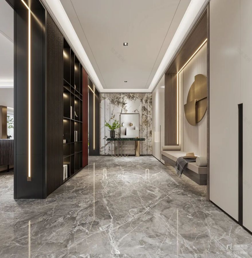 阳光花园现代中式家居设计丨上海尚层别墅装饰-23