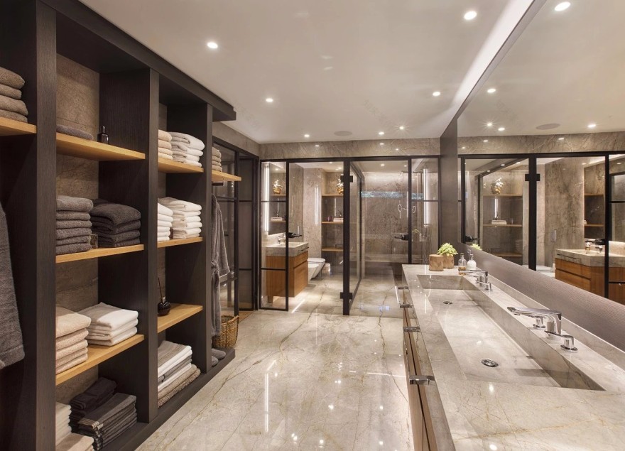 一家 4 口丨住 1700m² 艺术大宅-34