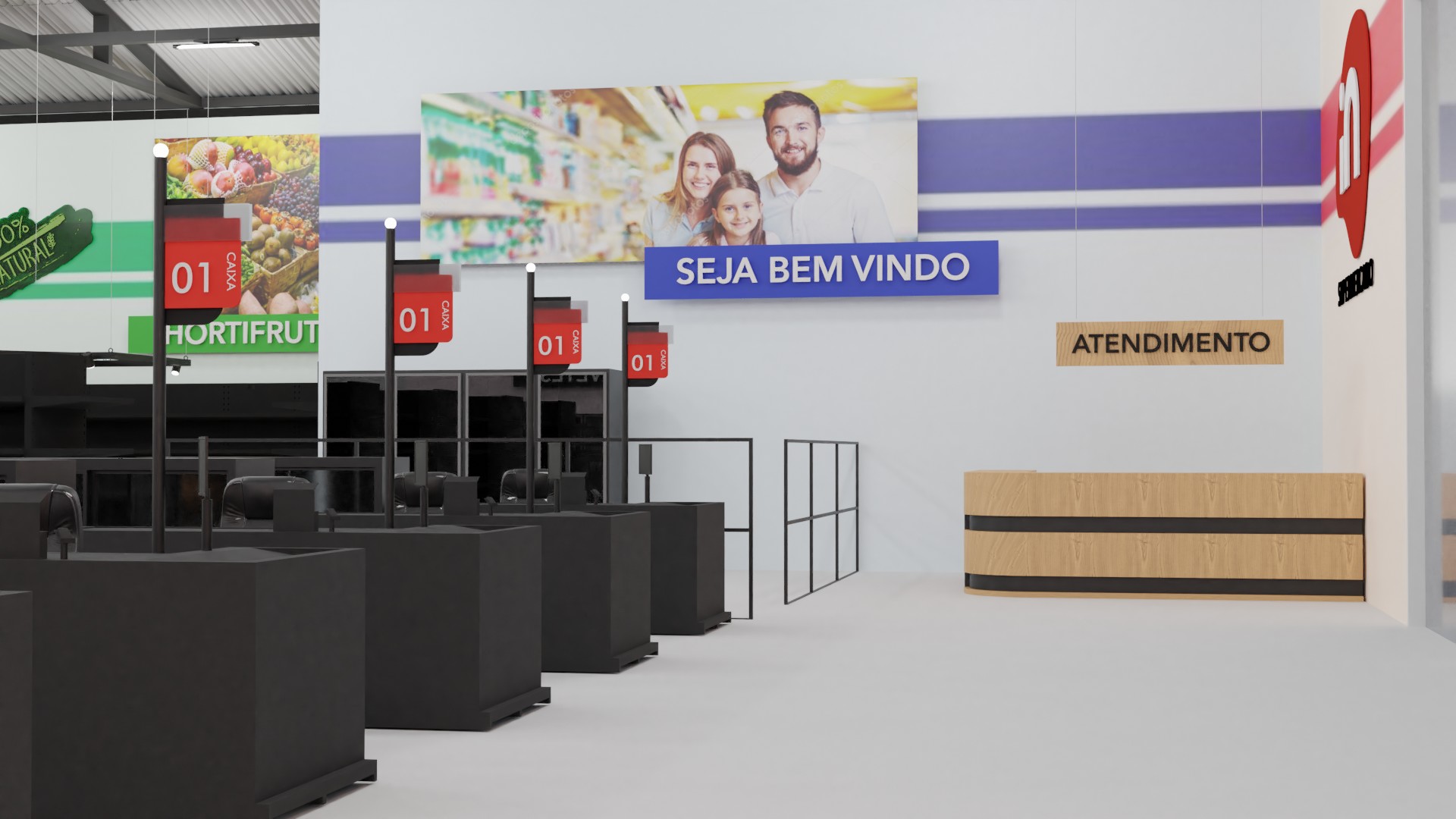 Projeto Interno e Externo 3D para SuperMercado-0