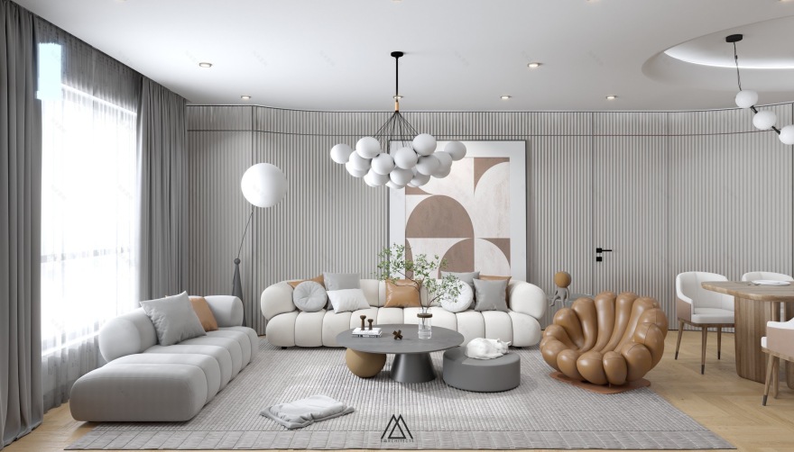 时光之城·客厅与厨房丨越南河内-7