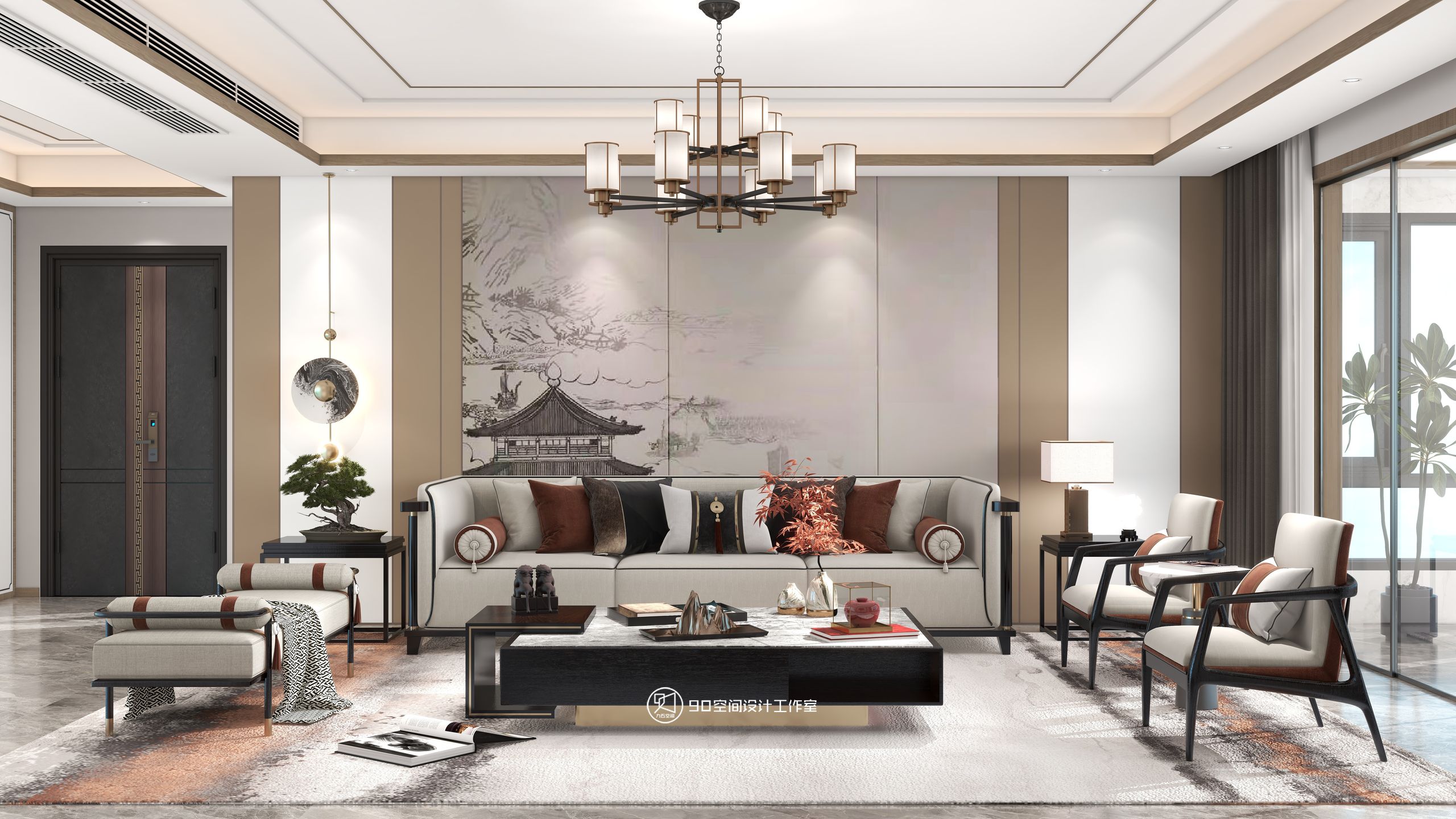 西楼别序新中式风格丨90 空间设计-2