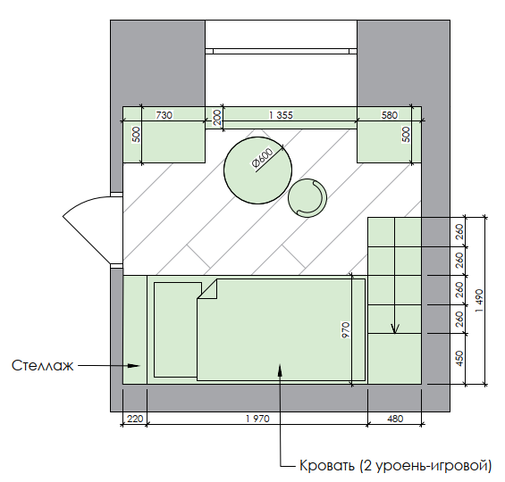 Функциональная мебель в детскую девочки-дошкольницы-7