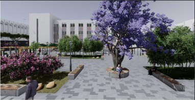 Al-Kindi Complex Front Plaza Landscape Design-5