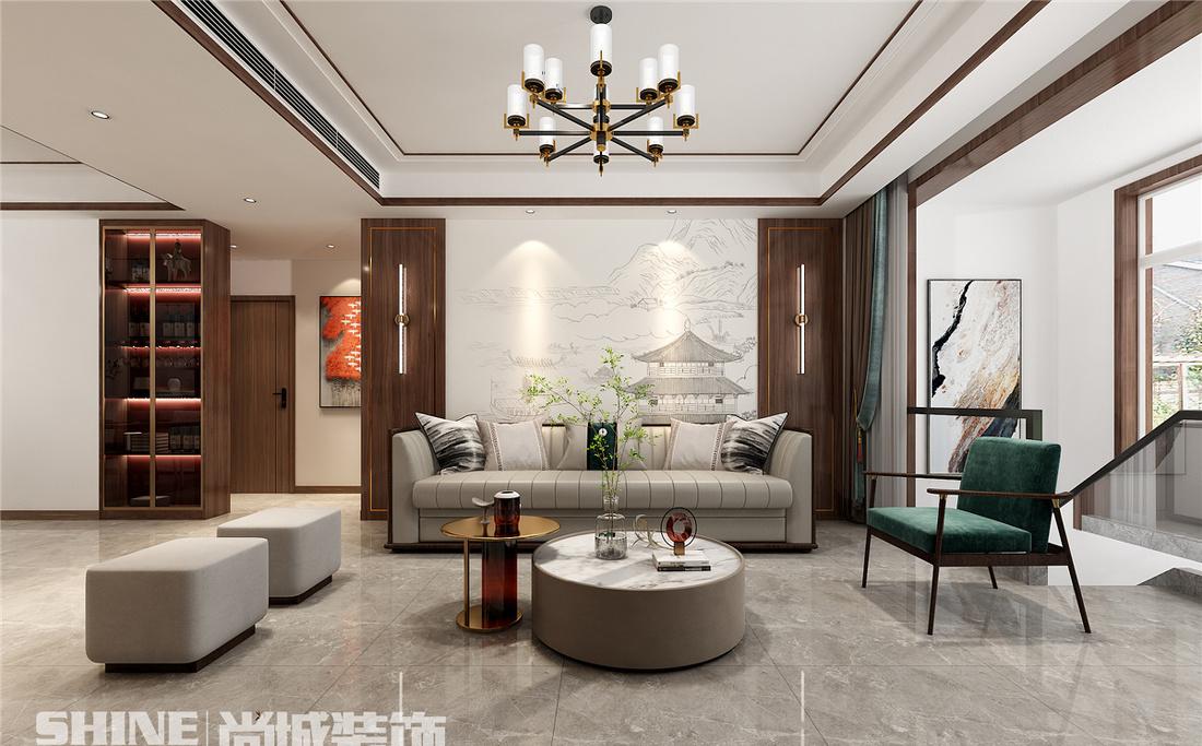 紫郡府新中式风格装修-5