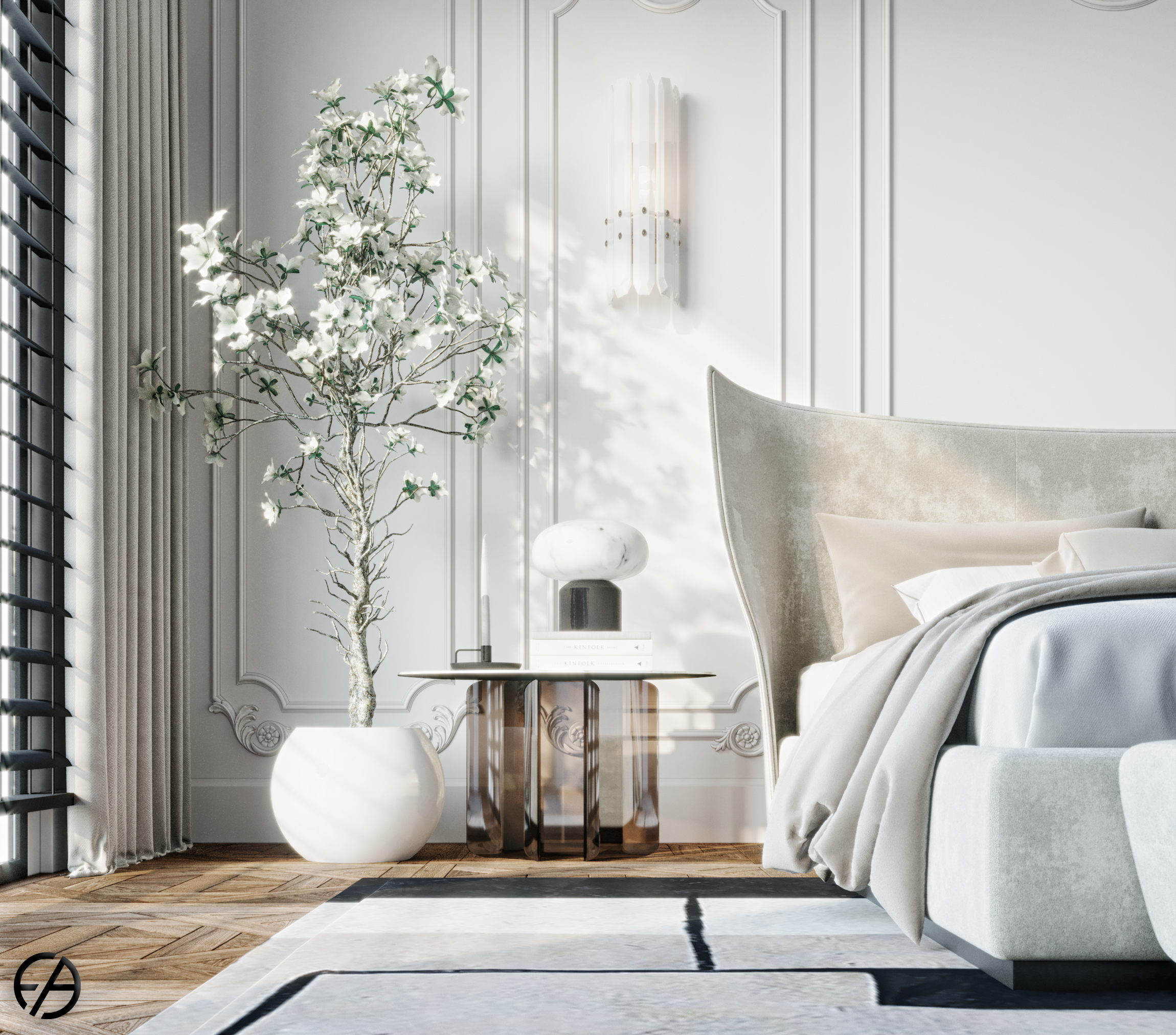 Contemporary Neoclassic bedroom-1