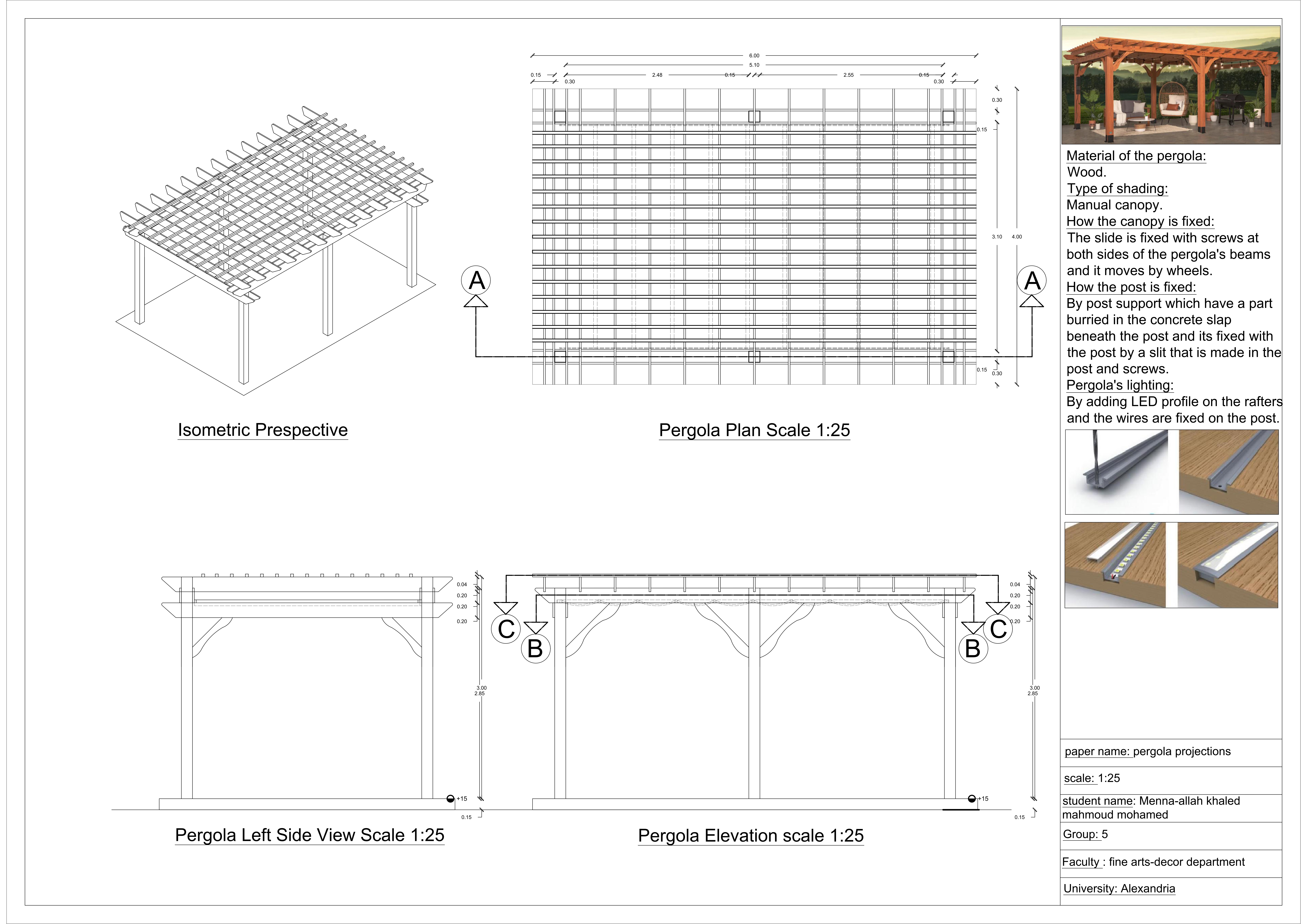 Pergola for BBQ area working details-0