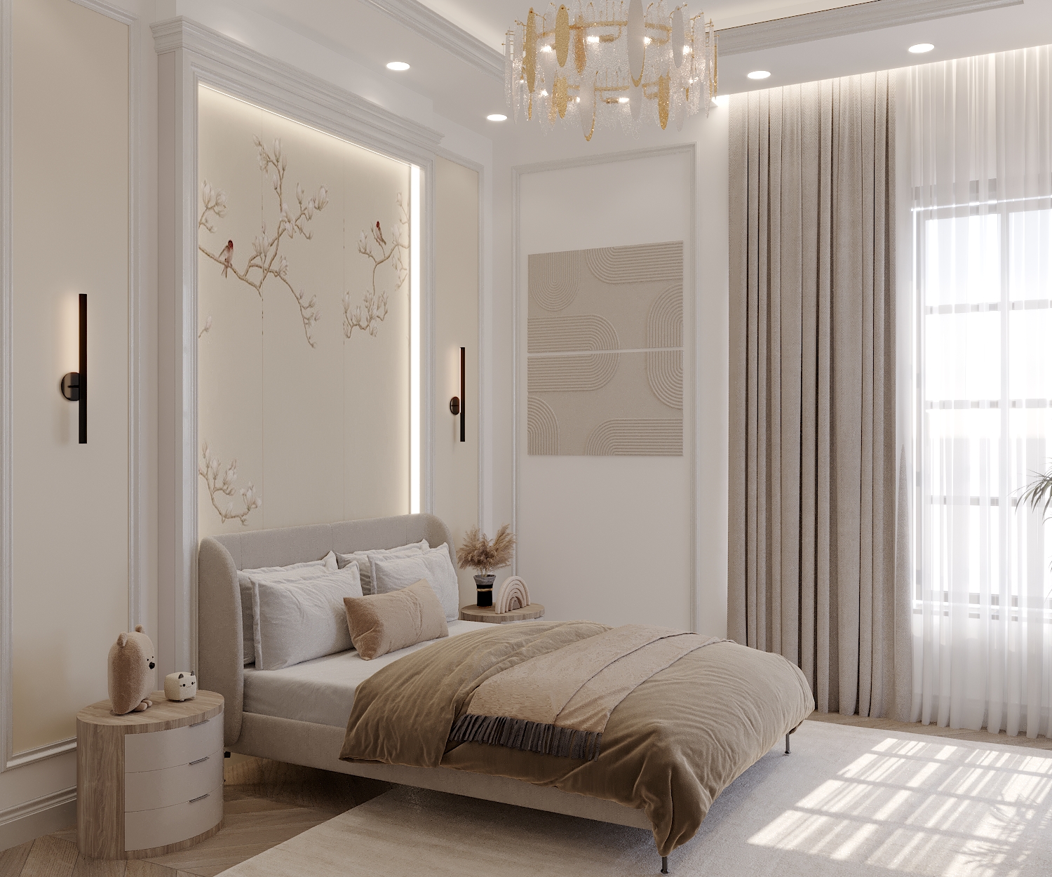 女孩卧室新古典室内设计-1