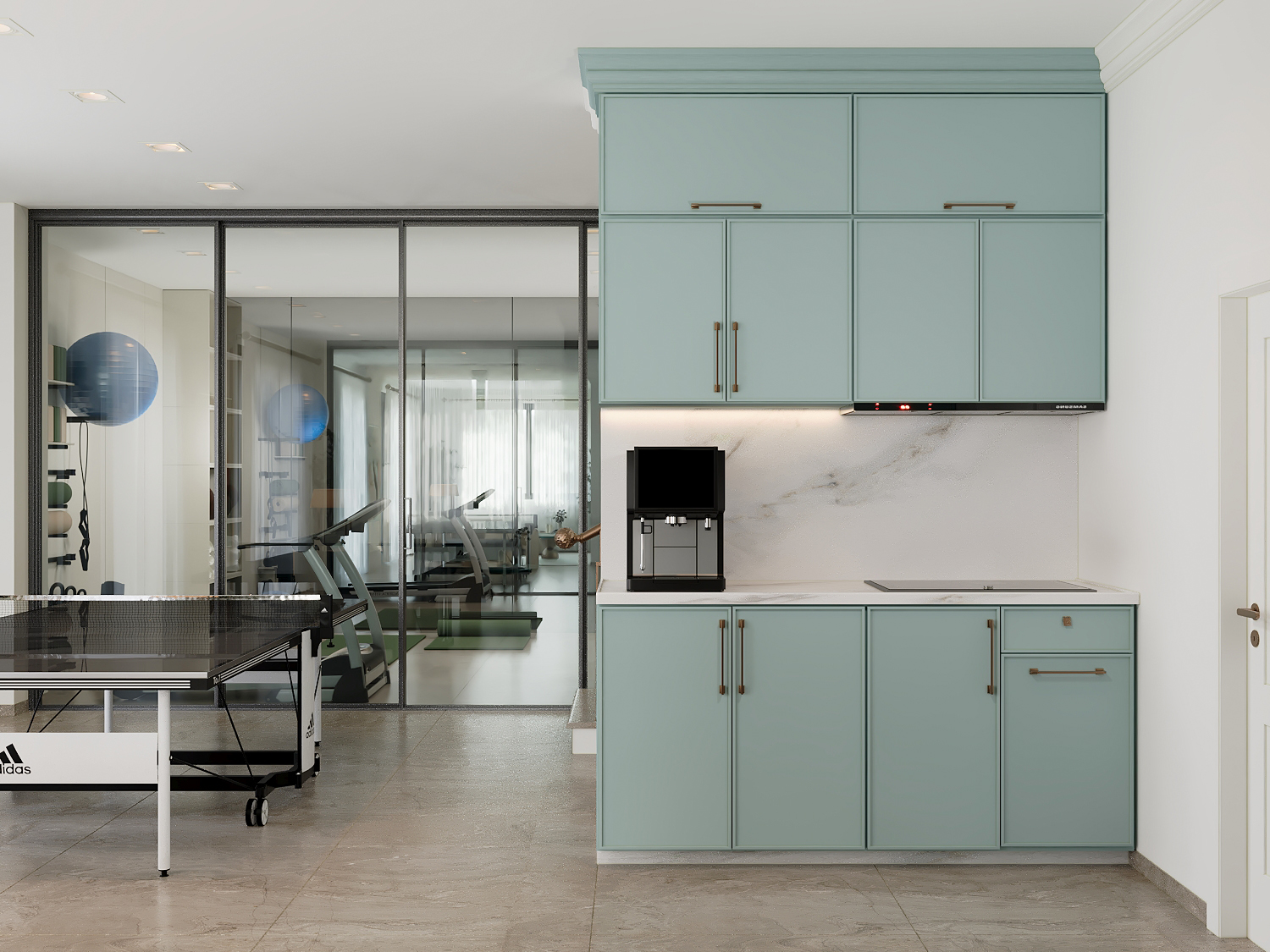 Neoclassic villa interior design- Basement floor-4