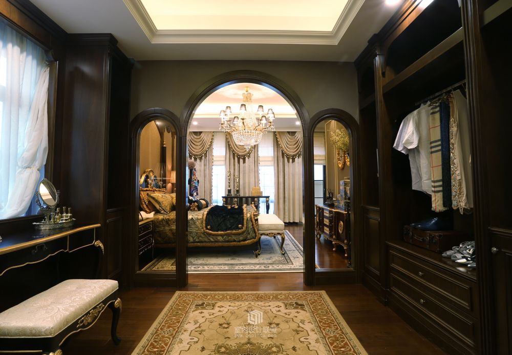 叶迹设计  重庆德旭翡翠御园B1样板间 英式贵族格调-5