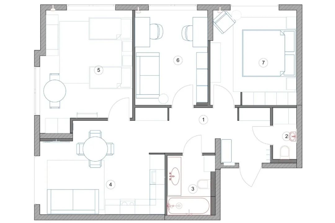 四口之家的75㎡住宅设计丨Nsedova-38