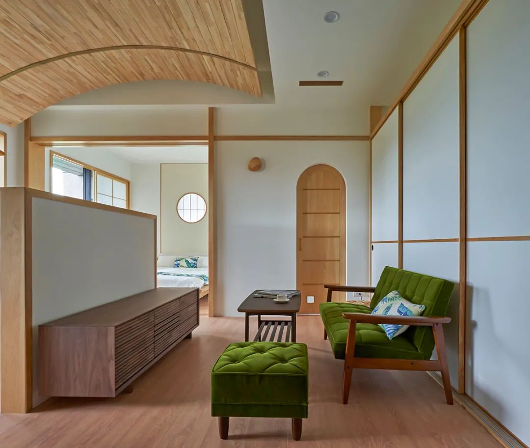 39㎡和风小宅，两室两厅弧形顶面，这设计太强了！-12