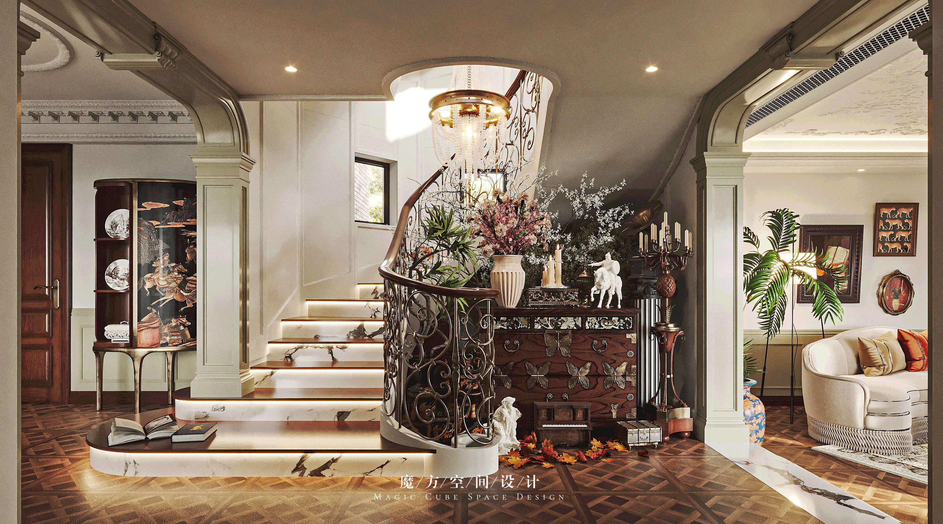 山东•美式复古住宅设计项目丨中国山东丨魔方空间设计-34