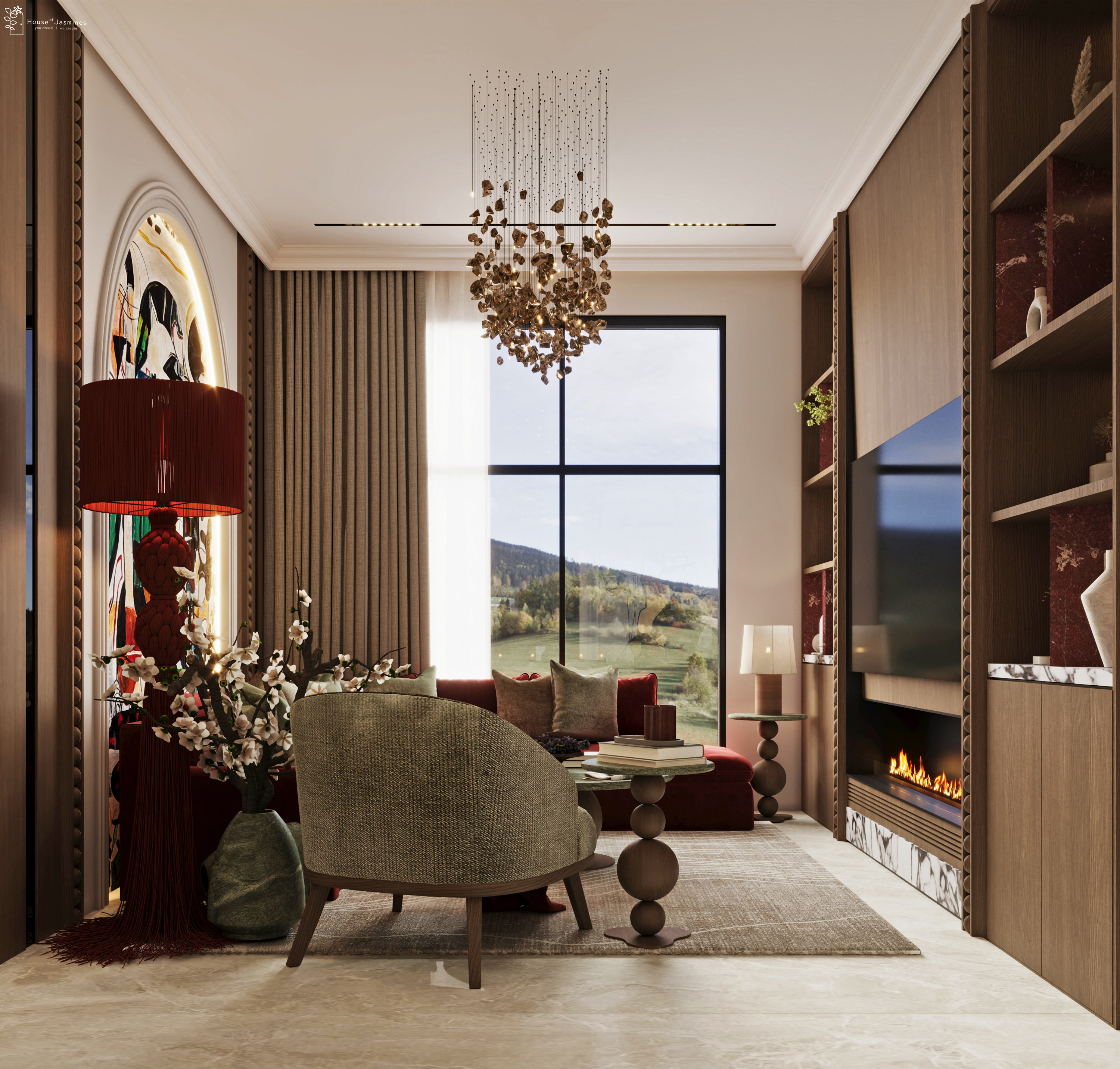 CRIMSON & GOLD: Eclectic Luxury Living-21