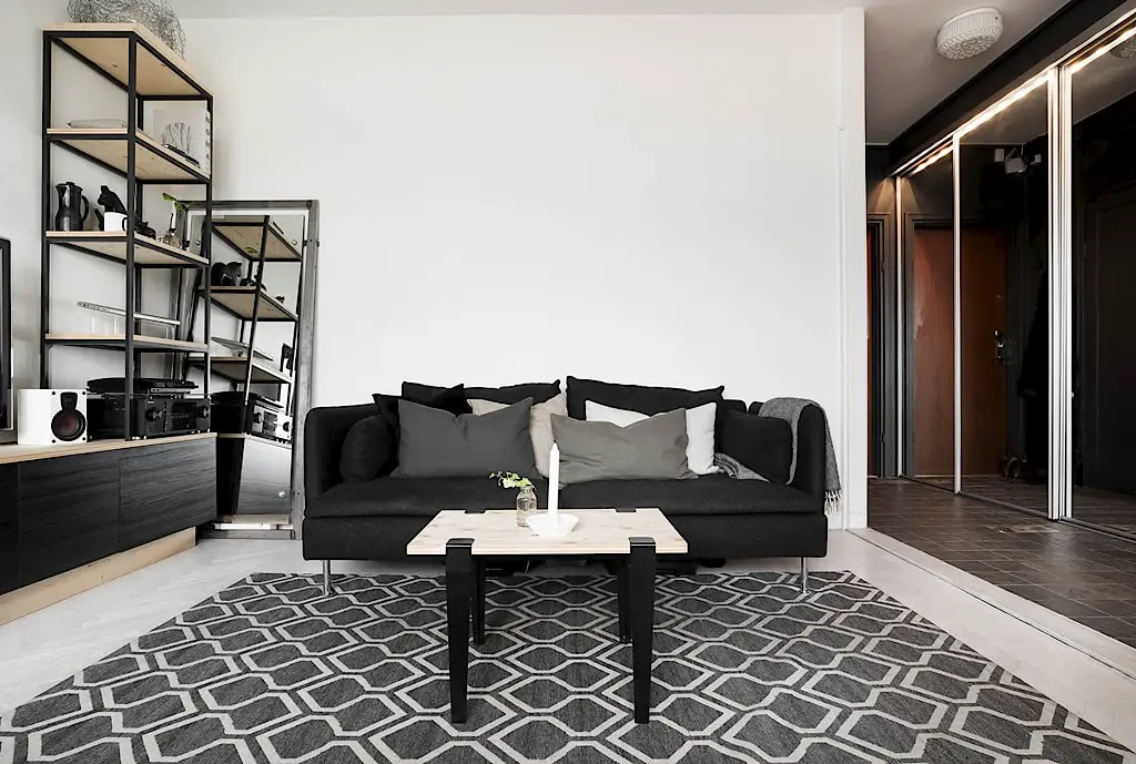 黑墙之魅 | 大胆尝试的小户型瑞典公寓-9