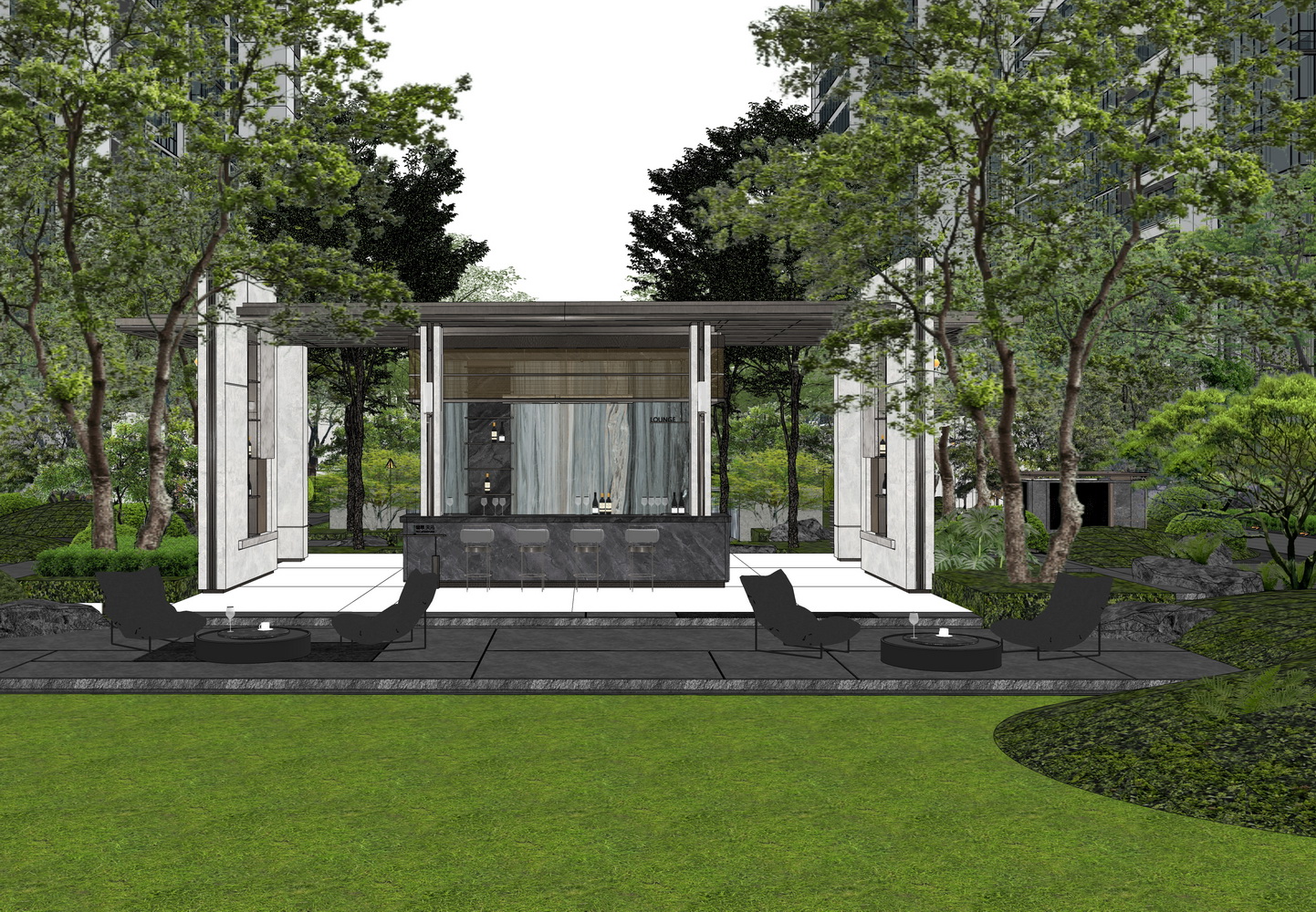 芜湖伟星翡翠天元大区景观SU模型-1