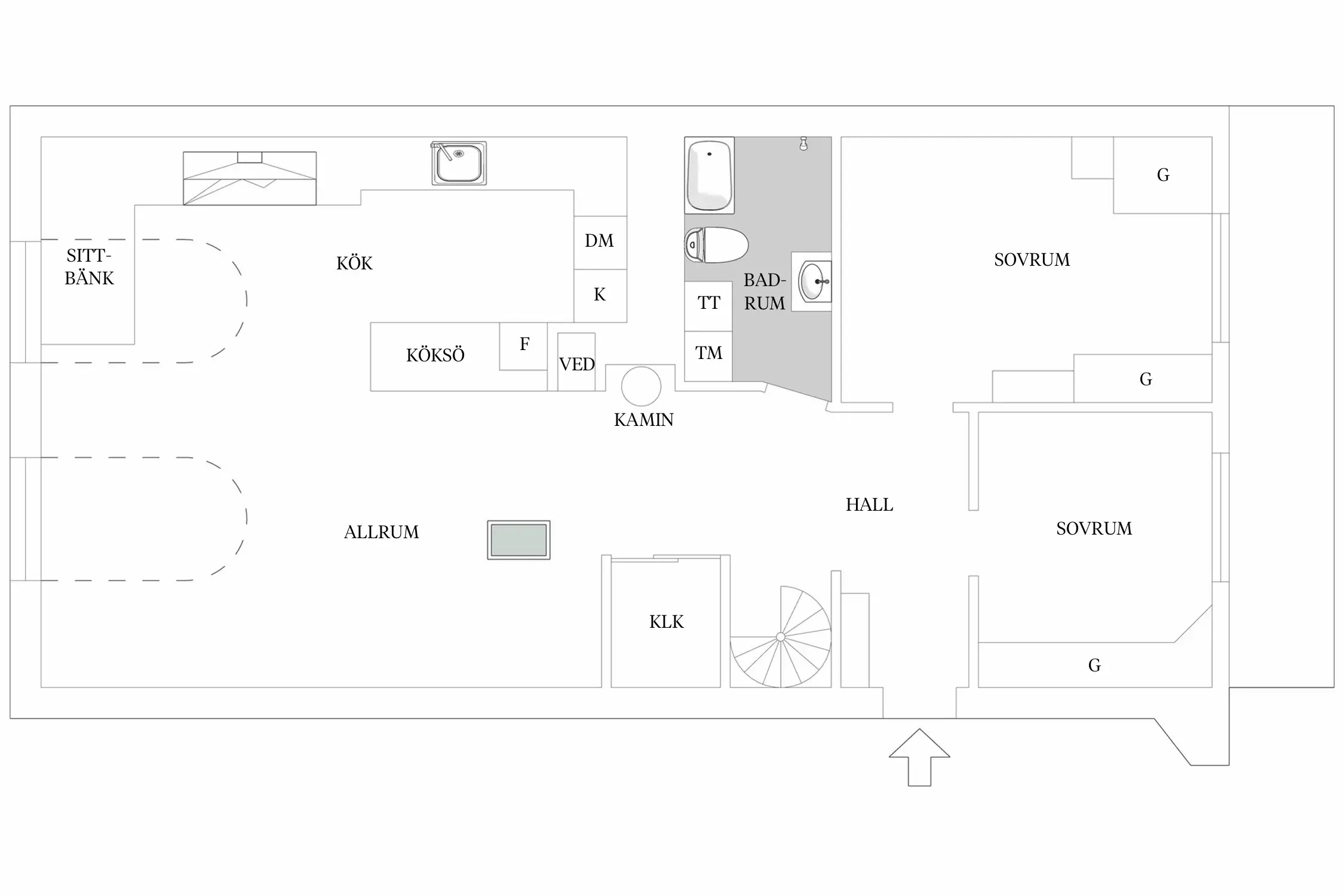 瑞典复式公寓的复古楼梯与梦幻厨房-2
