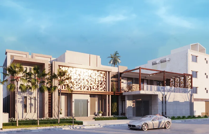 层叠现代立面设计,沙特阿拉伯丽思卡尔顿私人住宅-5