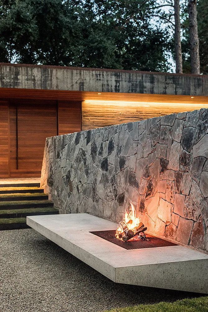 冬日里的温暖庭院壁炉设计-12