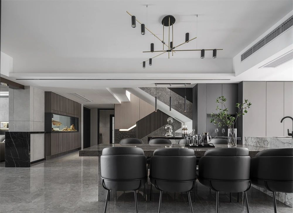 黑金设计师概念风别墅空间设计丨中国揭阳丨左岸空间设计-12