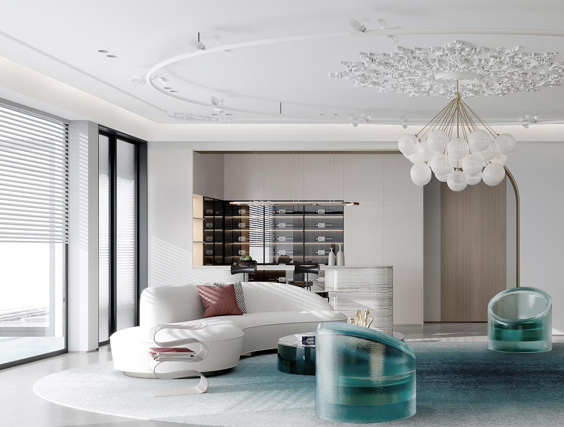 灵动弧形原木风 都市中的宁静港湾-6