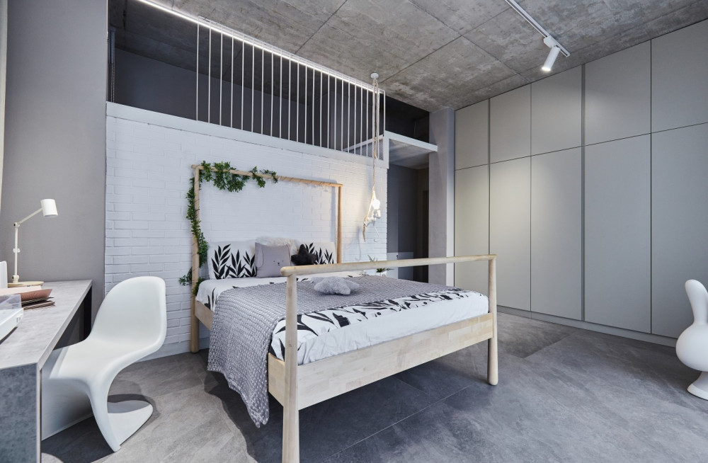 罗马尼亚顶层公寓工业风格设计案例-27