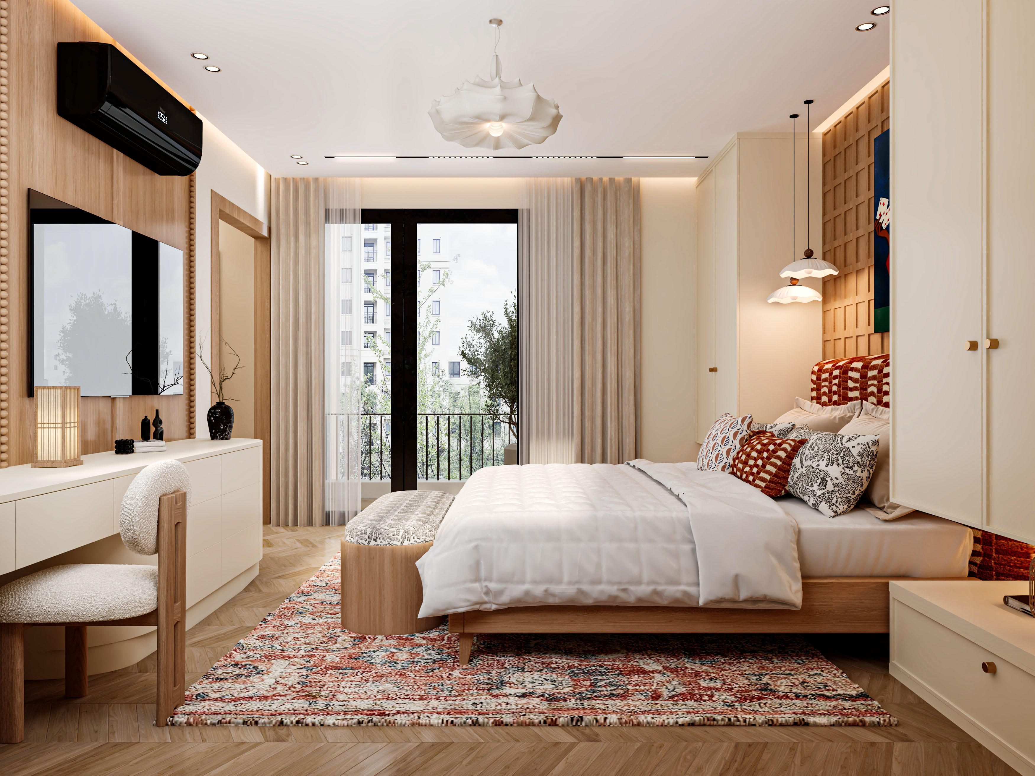 主卧室内设计丨Sara Salah-9