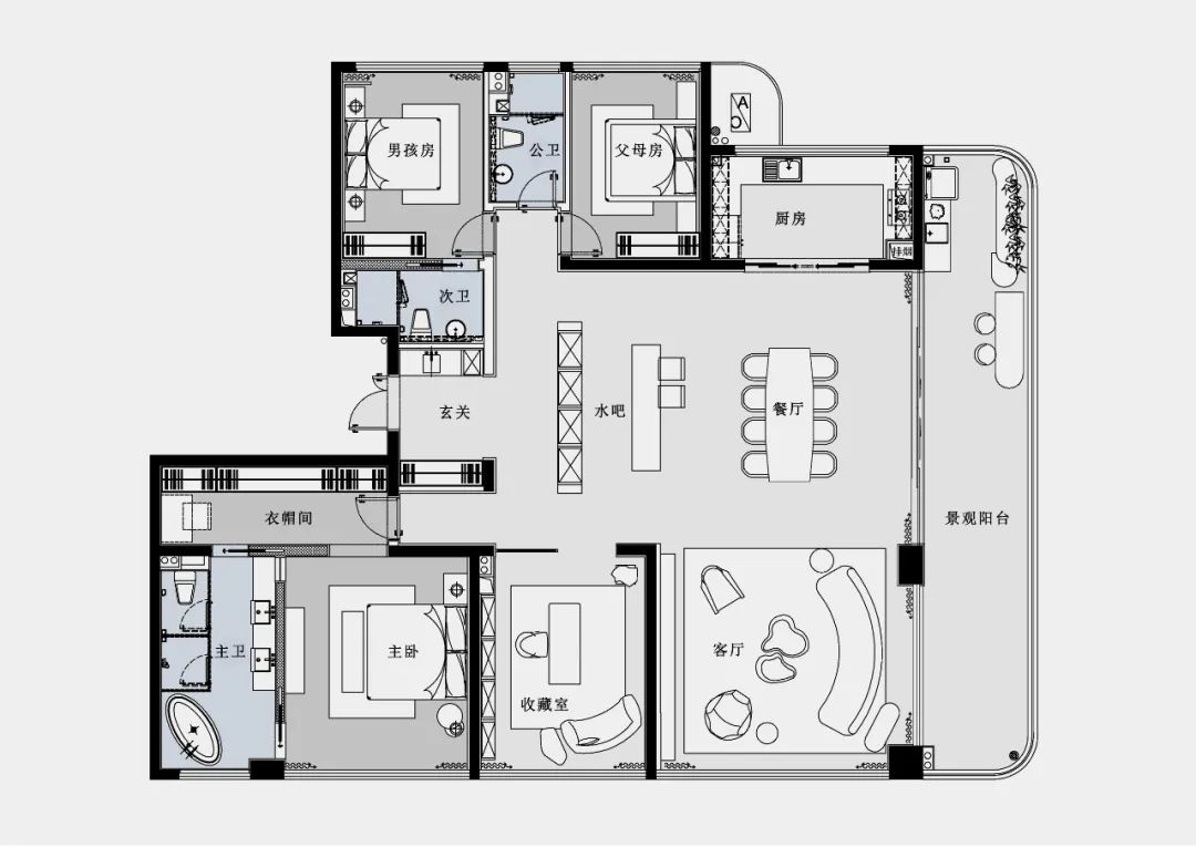 中国铁建·西派御江 235 户型样板房丨中国南宁丨FANST 泛思特设计-75