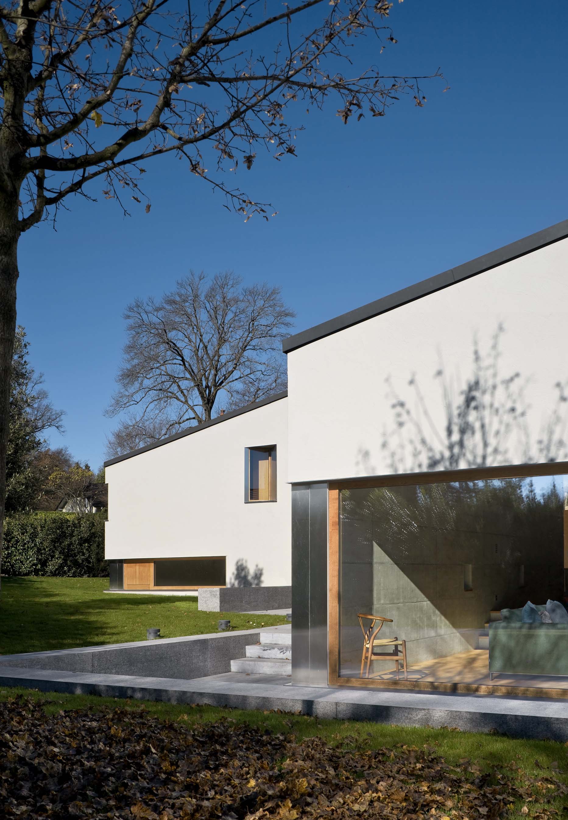 瑞士 Vandoeuvres 斜坡上的绿意住宅-14