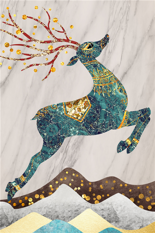 轻奢风 三联组合软装挂画-4