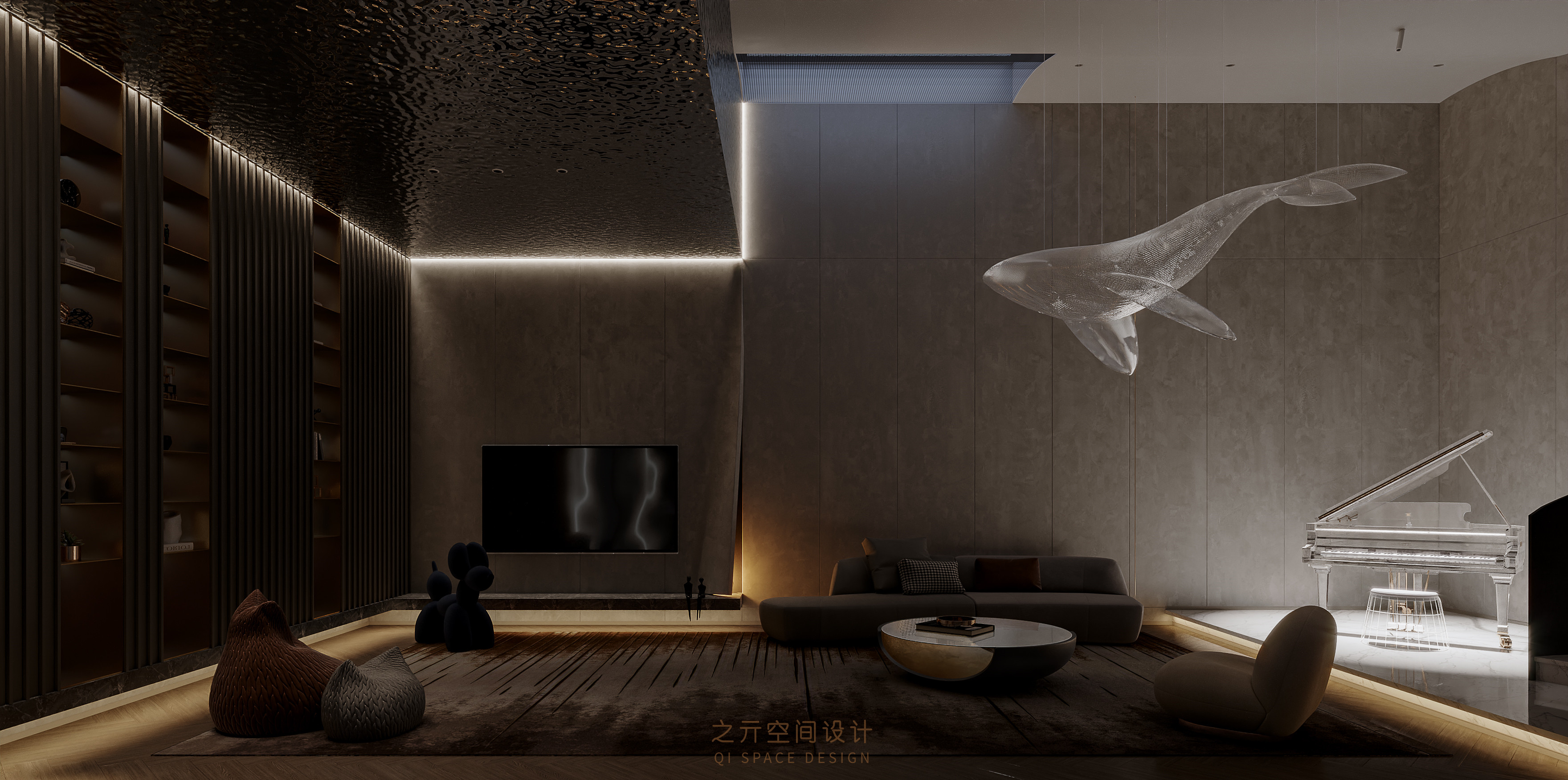 亓作 | 梦幻空灵的天空之城  650㎡现代极简风格                     -2