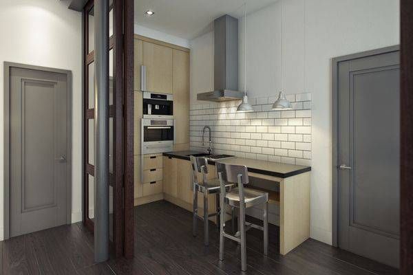 Квартиры студии в современном стиле, 5 проектов - Фото интерьеров-177