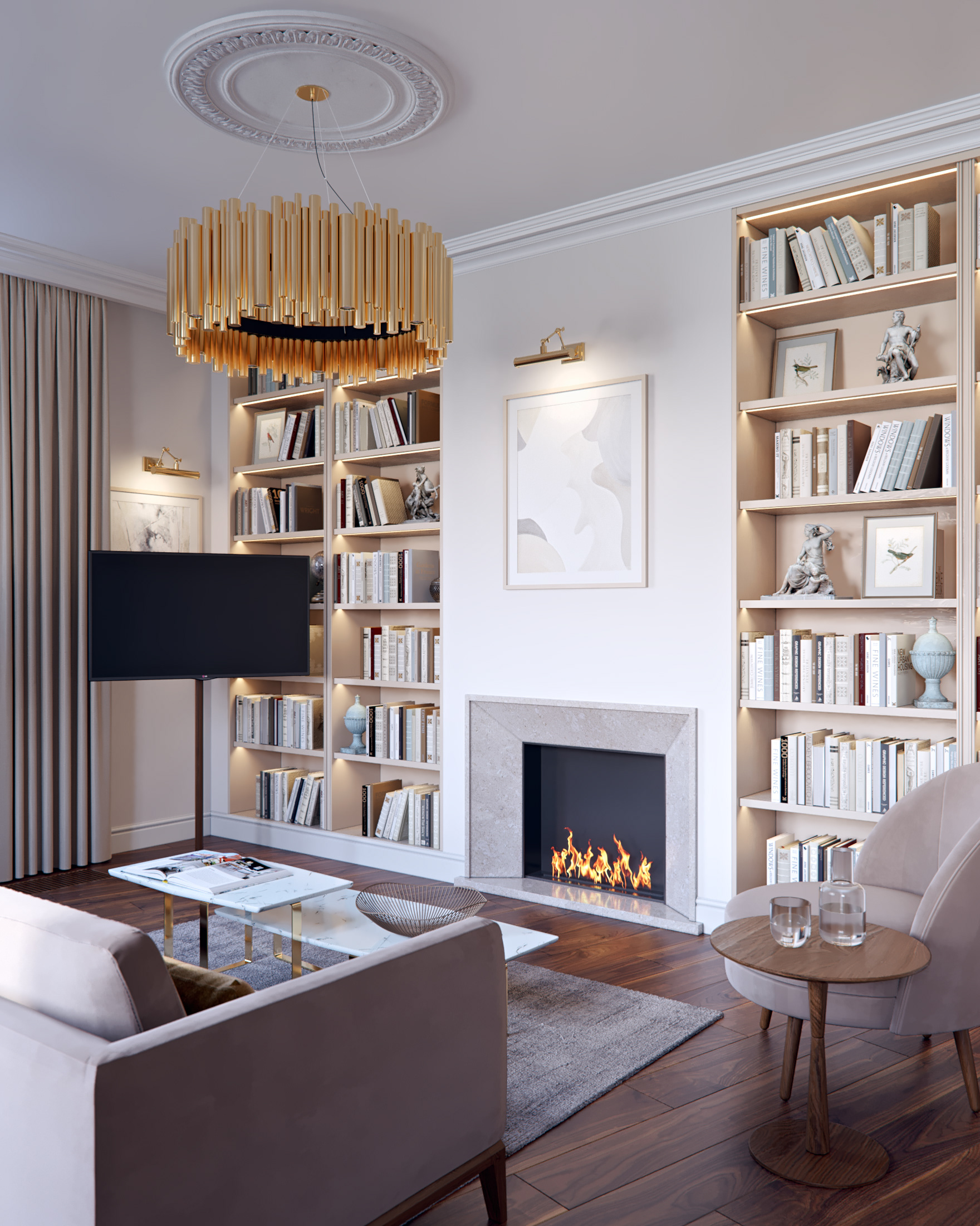 豪华厨房与客厅丨俄罗斯圣彼得堡-6