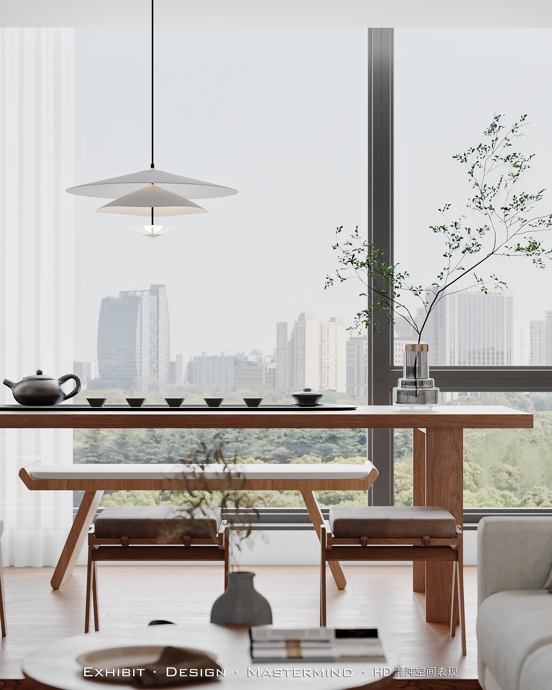 混沌空间表现 X 现代极简原木风 客餐厅-4