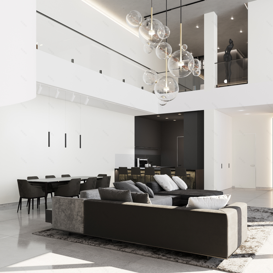 黑色版房屋室内装饰丨Golub Architects-9