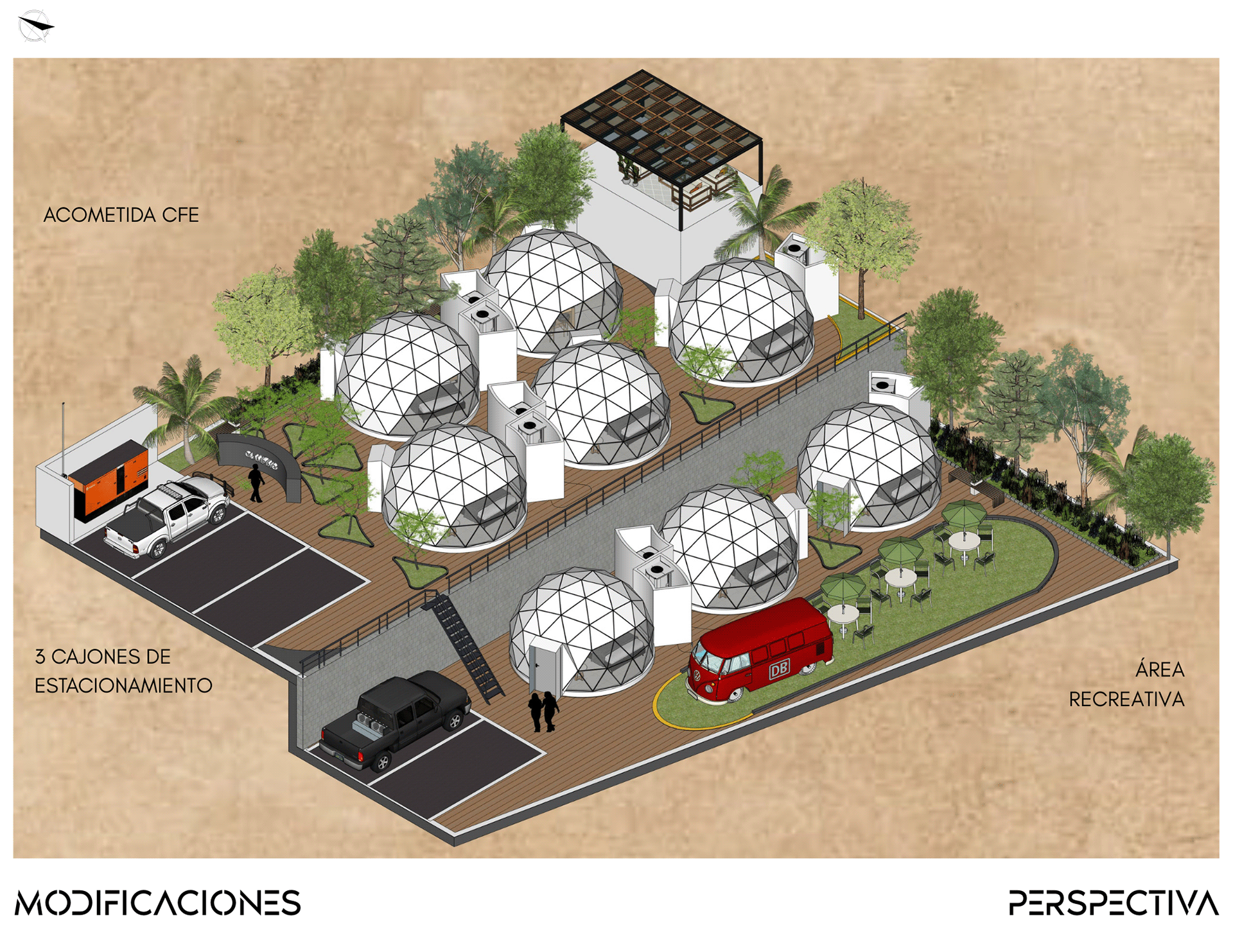 geodesic dome complex（如果这里 Complejo 是西班牙语指综合体，Domos Geodésicos 是 geodesic domes （大地测量穹顶；测地线穹顶 ） ，就可以用这个表达） 
如果Complejo明确有别的意思，建议提供更多原文语境等信息哦 丨MexicoOaxaca丨Daktilar experiences-27