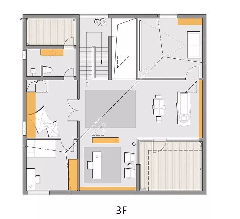150 万打造现代极简别墅,滑梯藏匿童趣空间-116