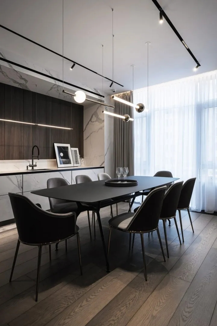 黑白灰现代极简主义公寓设计丨乌克兰基辅-8
