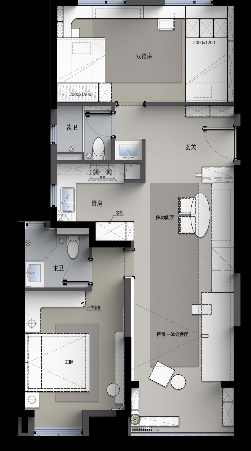 武汉万科·公园大道92m²&102m²样板间丨中国武汉丨深圳市蜜尔室内艺术设计有限公司-57