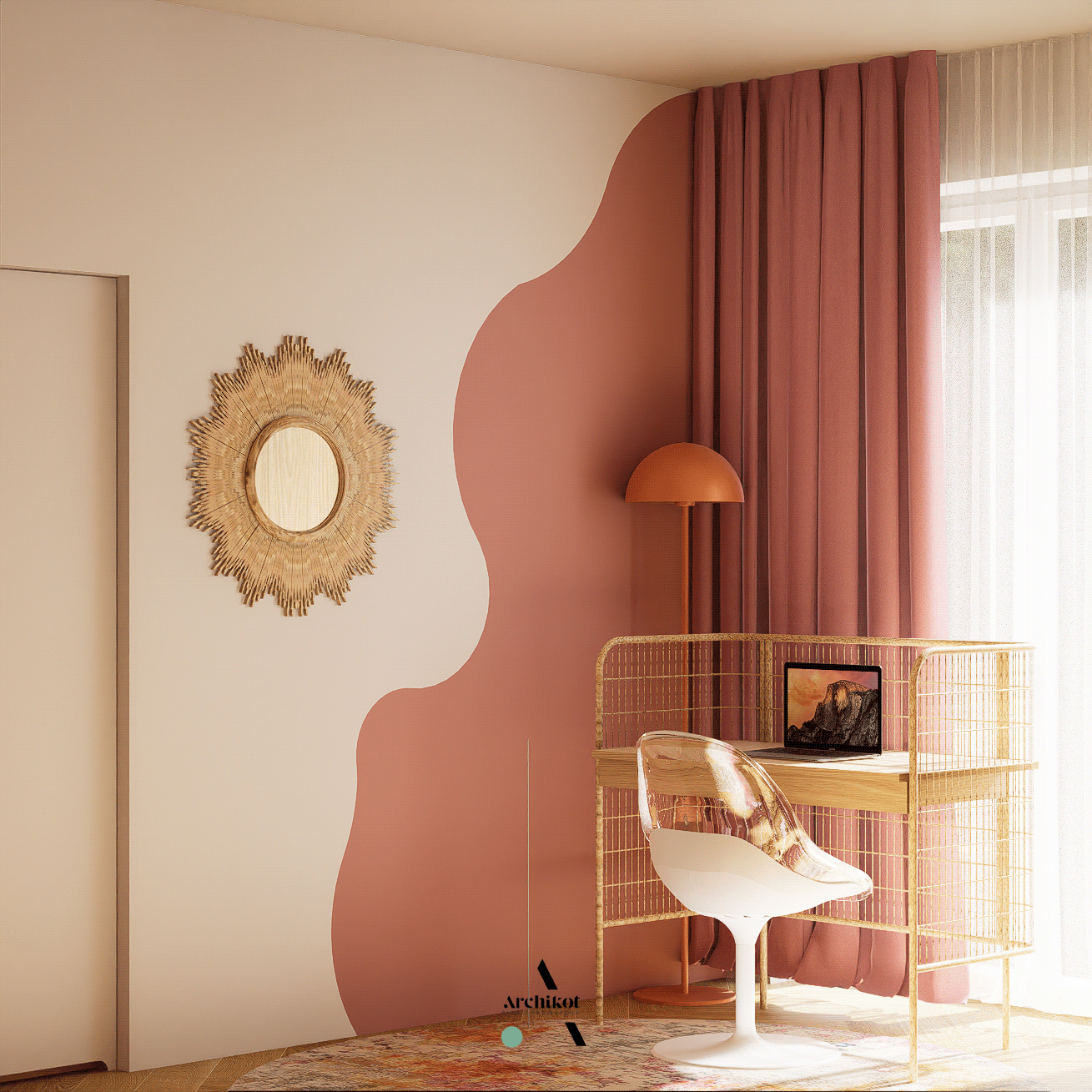 projekt gabinetu - miejsce do pracy-2