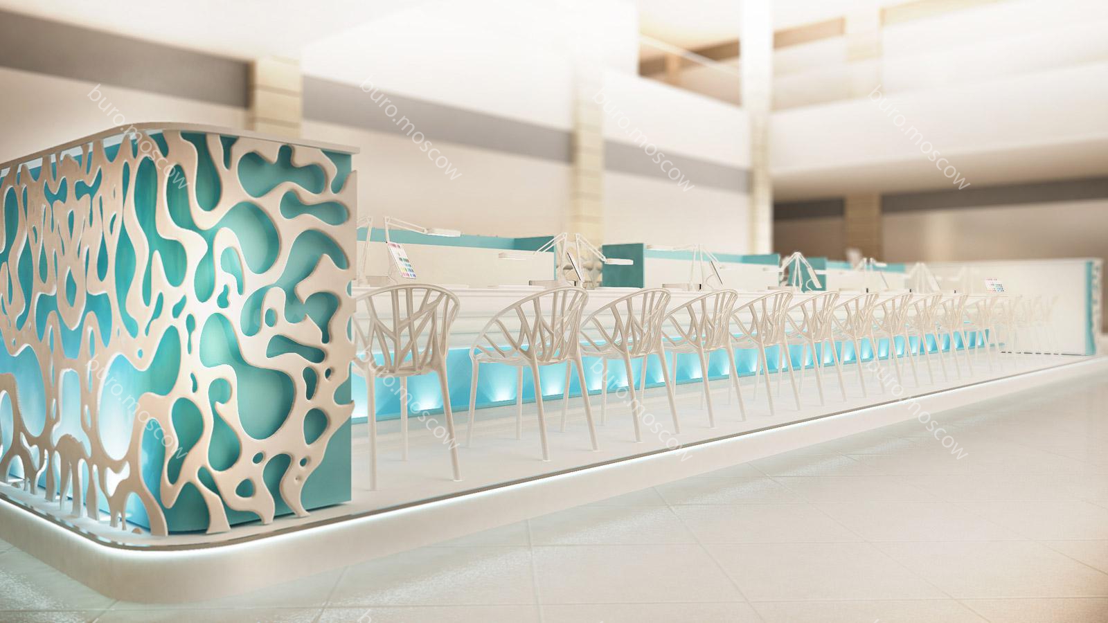 Дизайн островного нэйл-бара для ЛЛ в ТЦ Метрополис-24