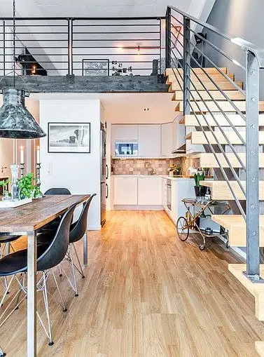 开放式蓝调 loft，现代时尚玻璃阁楼设计-4