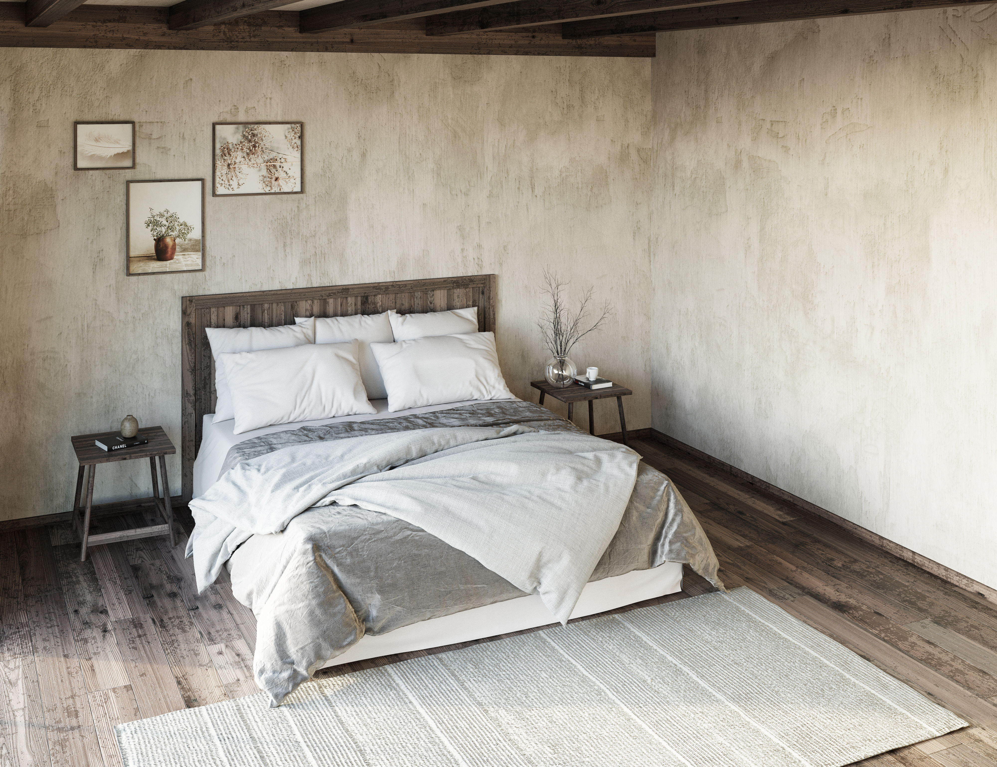 带卧室的斯堪的纳维亚风格浴室-7