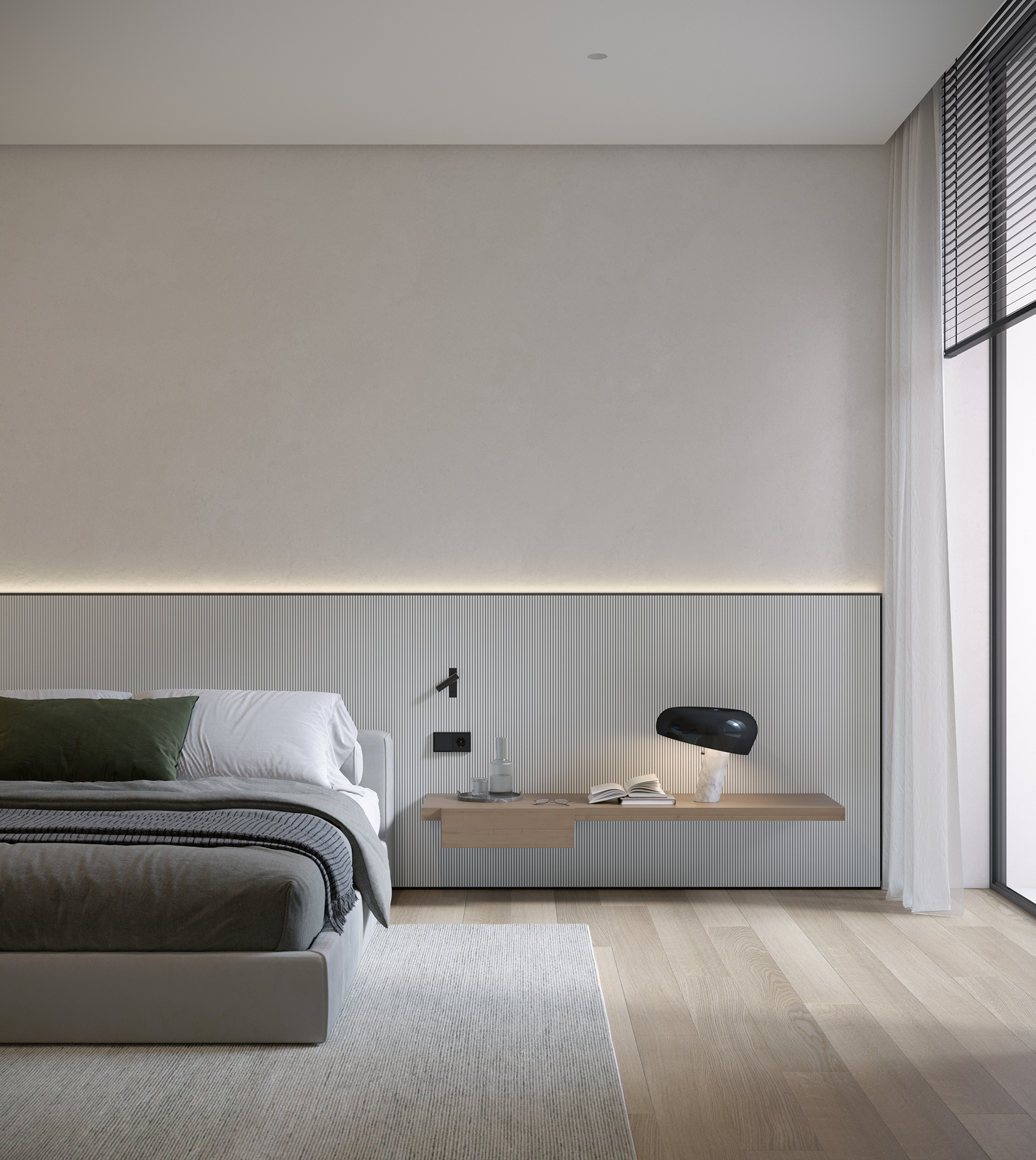 100平 简约一层住宅设计！-10